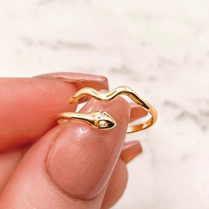 Adjustable 18K Gold Plated Snake Ring