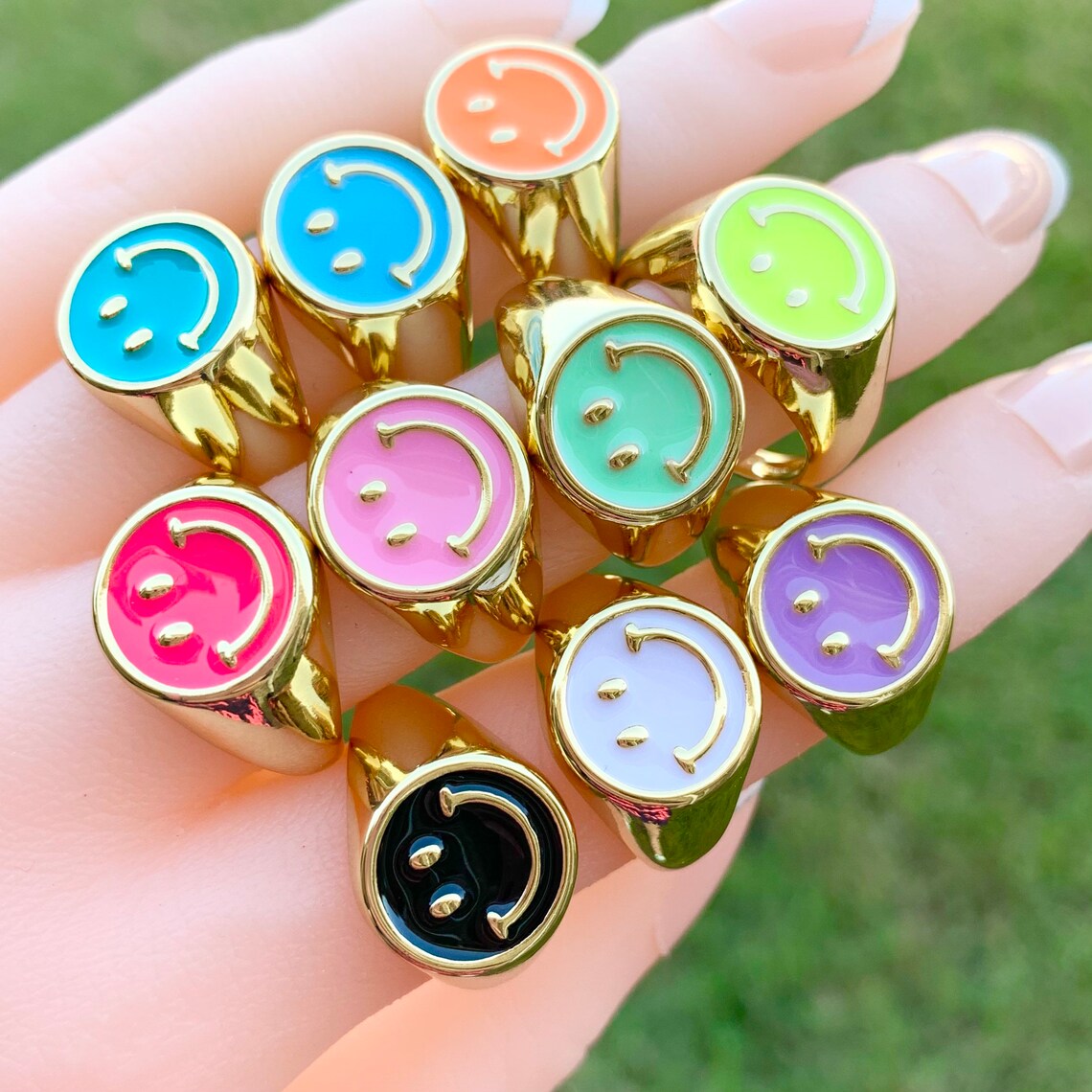 Smiley Ring- Gold Plated main image 1