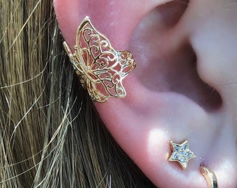 18k Gold Plated Abstract Butterfly Style Ear Cuff