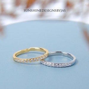 Adjustable 18K Gold/Platinum Plated Cz Pave Ring/ Band Ring/Dainty Ring/Women Ring/ Gift For Her