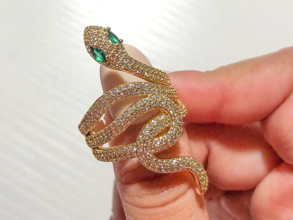 Adjustable 18k Gold Plated Snake Ring - Etsy Canada