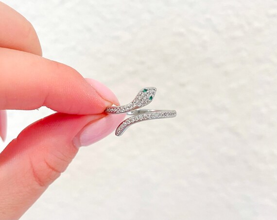 White gold snake ring discount