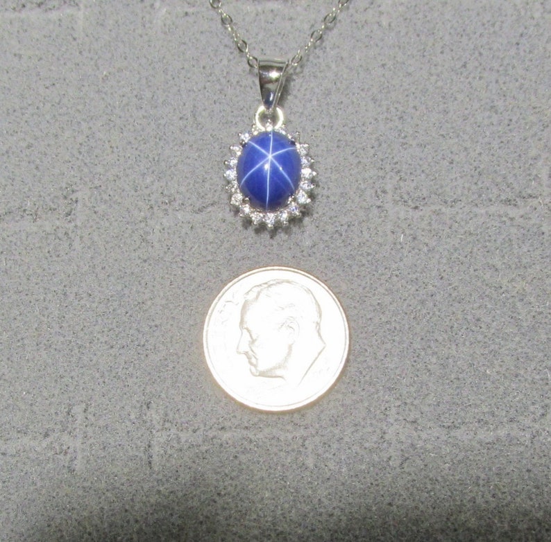 Vintage Linde Lindy 10x8mm Cornflower Blue Star Sapphire - Linde Star Sapphire Pendant Vintage Linde Lindy 10x8mm Cornflower Blue Star Sapphire - Linde Star Sapphire Pendant