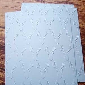 Embossed Deer Cards 5 White Hand Made Cards Father's Day Cards, Christmas Cards, Birthday Cards All Occasion Cards image 6