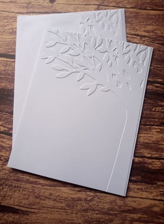 5 Embossed Tree Cards Handmade Cards Greeting Card Set Blank Etsy