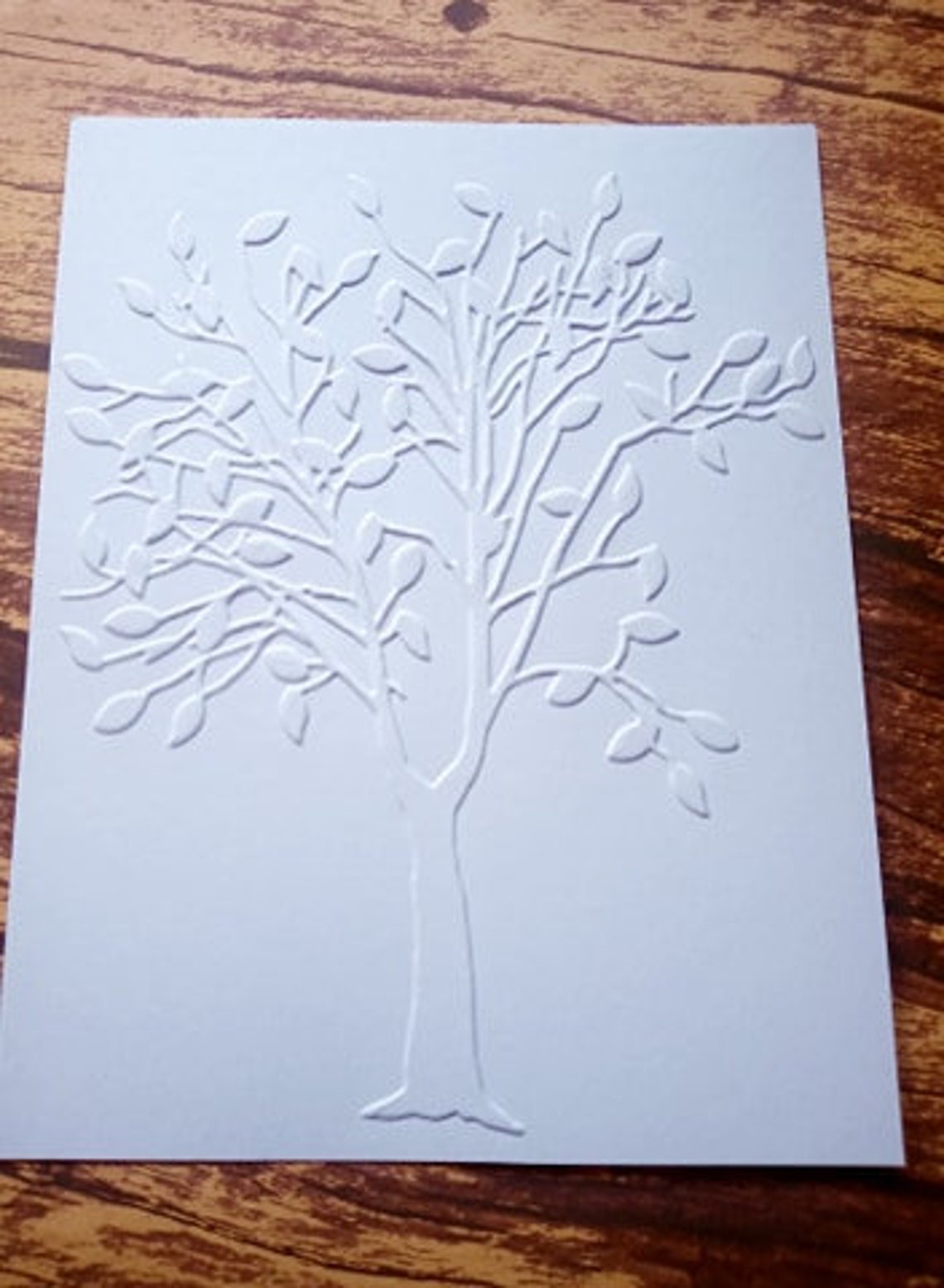 5 Embossed Tree Cards Handmade Card Set Birthday Cards Etsy