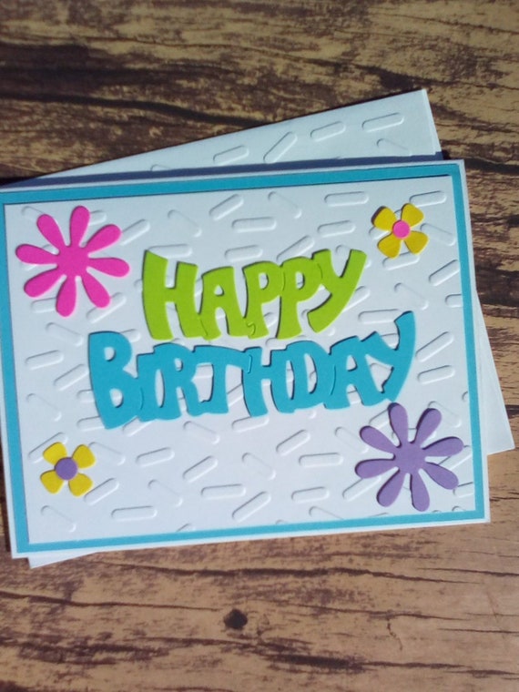 Happy Birthday Die Cut Card Blank Greeting Card Note Card | Etsy
