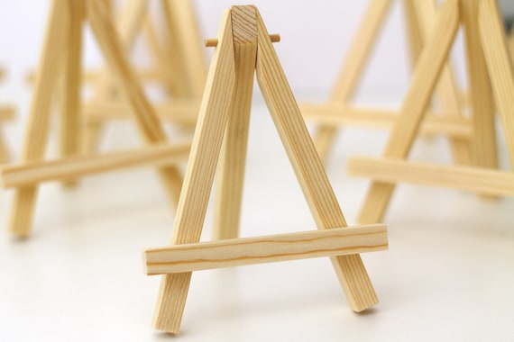  100 Pieces Mini Wood Easel Stands 5 Inch Small Wooden