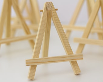 10 Miniature Hand-made Wooden Easel (4 3/4" Tall) Miniature canvas holder, favor place card holders, Miniature artist easel,tabletop easels