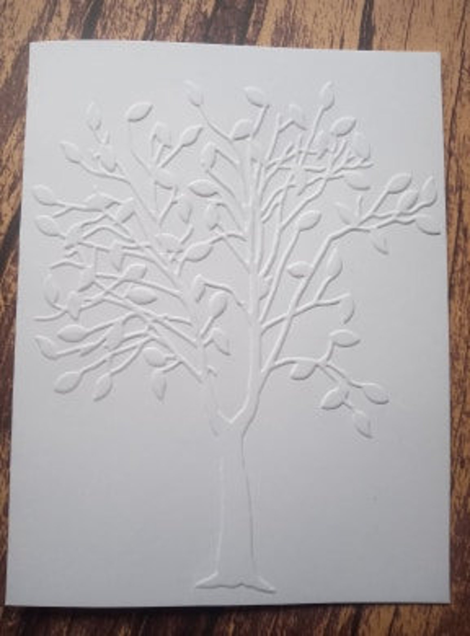 5 Embossed Tree Cards Handmade Card Set Birthday Cards Etsy