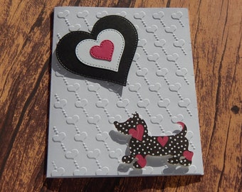 I love you embossed heart card Happy Mother's Day card I love you card blank heart card Favorite pet card greeting card