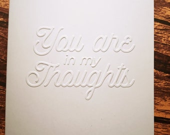 5 "You are in my Thoughts" Cards Thinking of You Cards Sympathy Cards Blank Greeting Cards Hand Made Embossed Cards Card Set Gift Cards