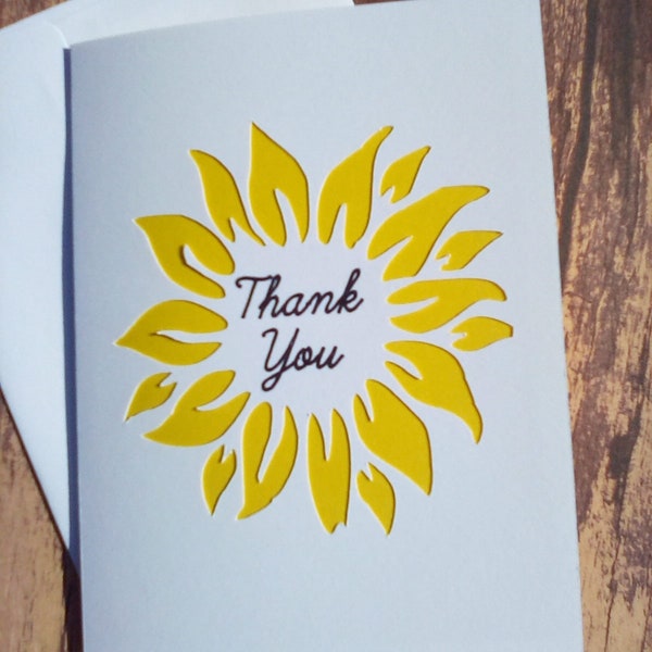 Sunflower thank you card blank note card greeting card flower card