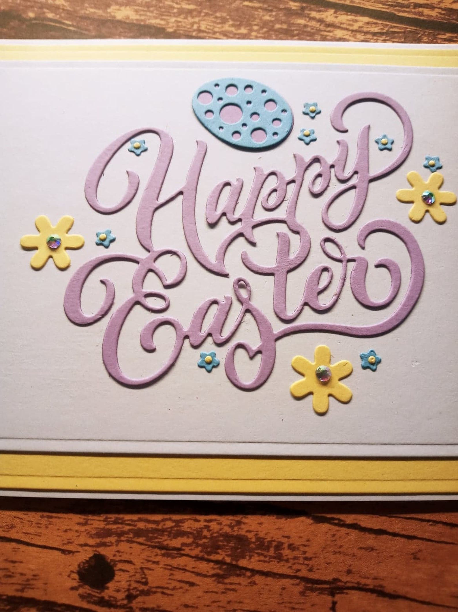 Happy Easter Die Cut Hand Made Greeting Card One of a Kind Etsy