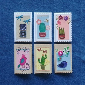 Mini-Notizkarten mit Umschlägen, Notizletten, Geschenkkarten, winzige Grußkarten, Libellen, Kaktus, Bienen, Schmetterlinge, kleine Grußkarten C5