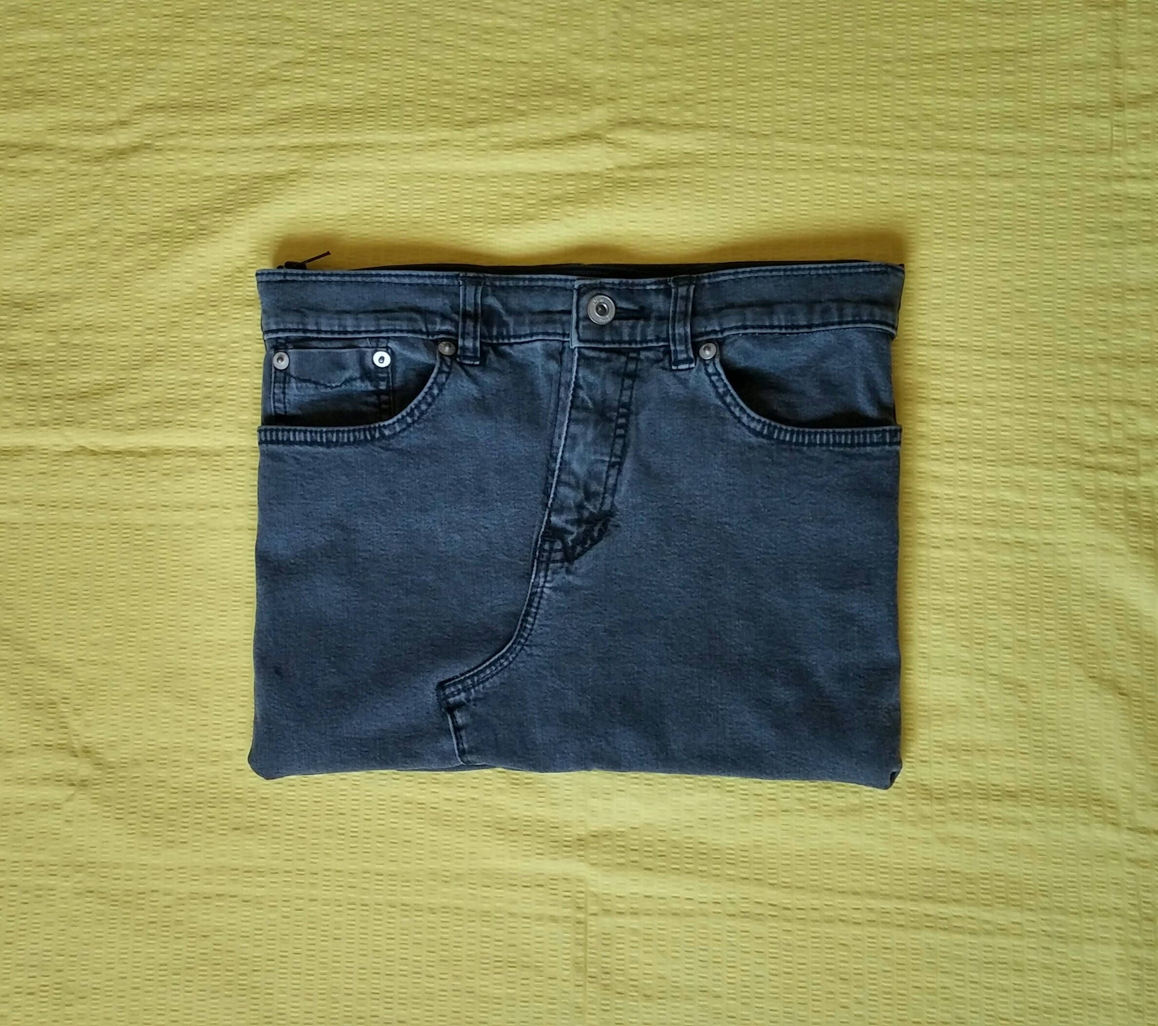 Laptop case denim, laptop sleeve, laptop bag, electronics bag black, zipper case for laptop, gift for him, Fathers Day gift, gadget bag, E10