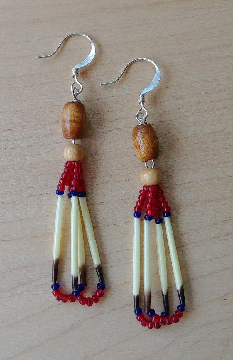 Earrings porcupine quills porcupine quills jewelry natural Etsy
