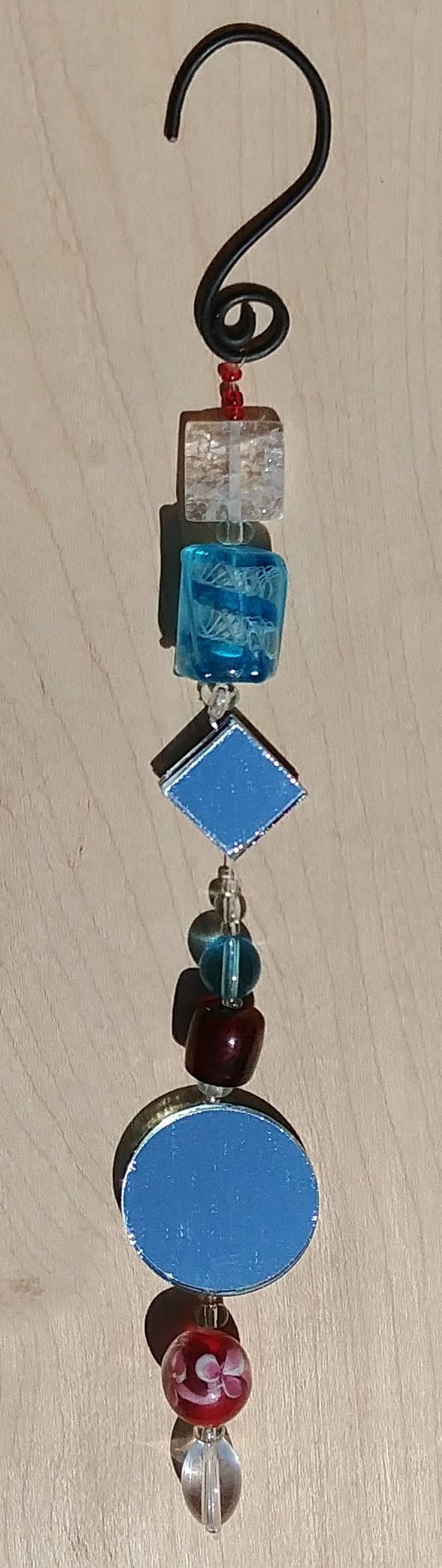 Patio Decor, Beads Glass Art, Suncatcher Glass, Ornament Colorful Glass, Hanging Beads, Garden