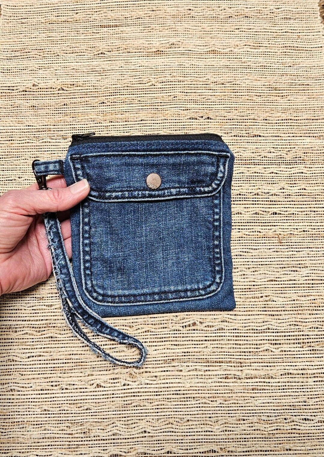 Wristlet Denim Pocket Purse Blue Denim Clutch Zipper Pouch Jeans Pocket Bag Zipper Wallet Denim Wristlet Coin Pouch Clutch Bag D201 Etsy