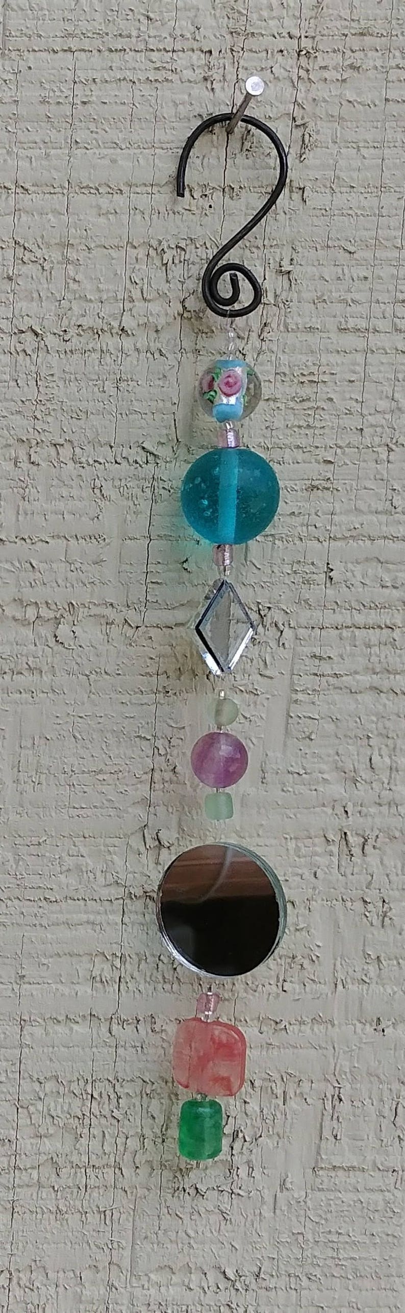 Hanging Glass Beads, Suncatcher Glass, Patio Decor, Beads Glass Art