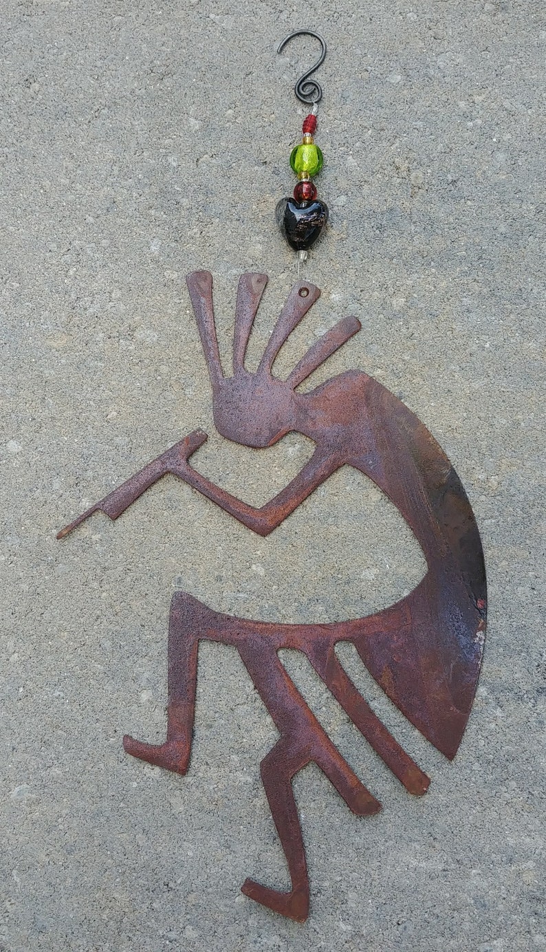 Kokopelli Metal Wall Art Garden Wall Art Metal Decor Etsy
