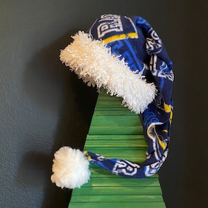 NFL Los Angeles Rams retro style fleece with white furry fleece trim and 3 inch Pom Pom