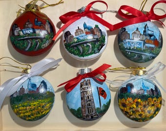 Raleigh Ornaments hand painted