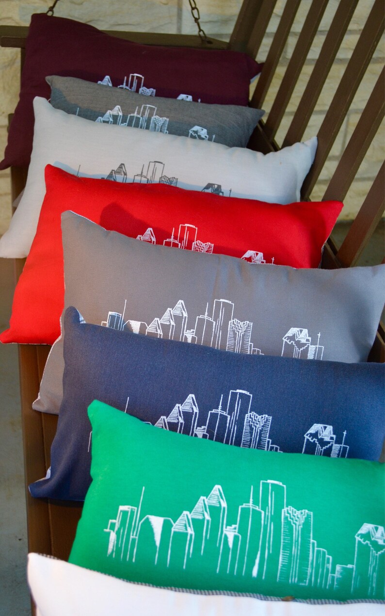 Pillow Houston Skyline Etsy