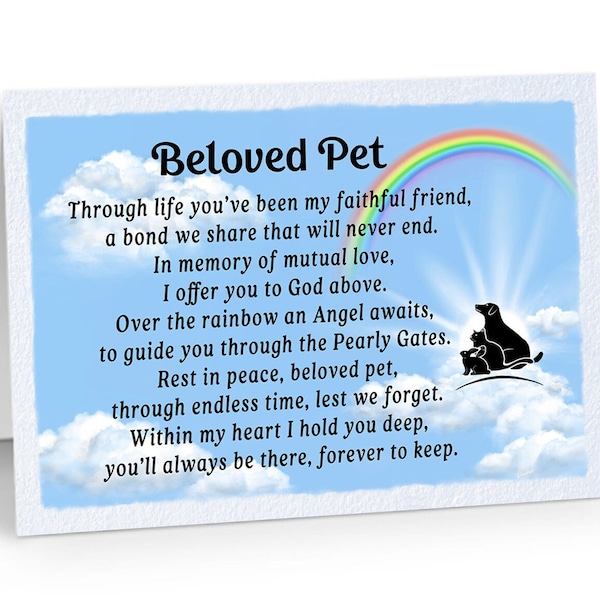 Beloved Pet Sympathy 5x7 Card