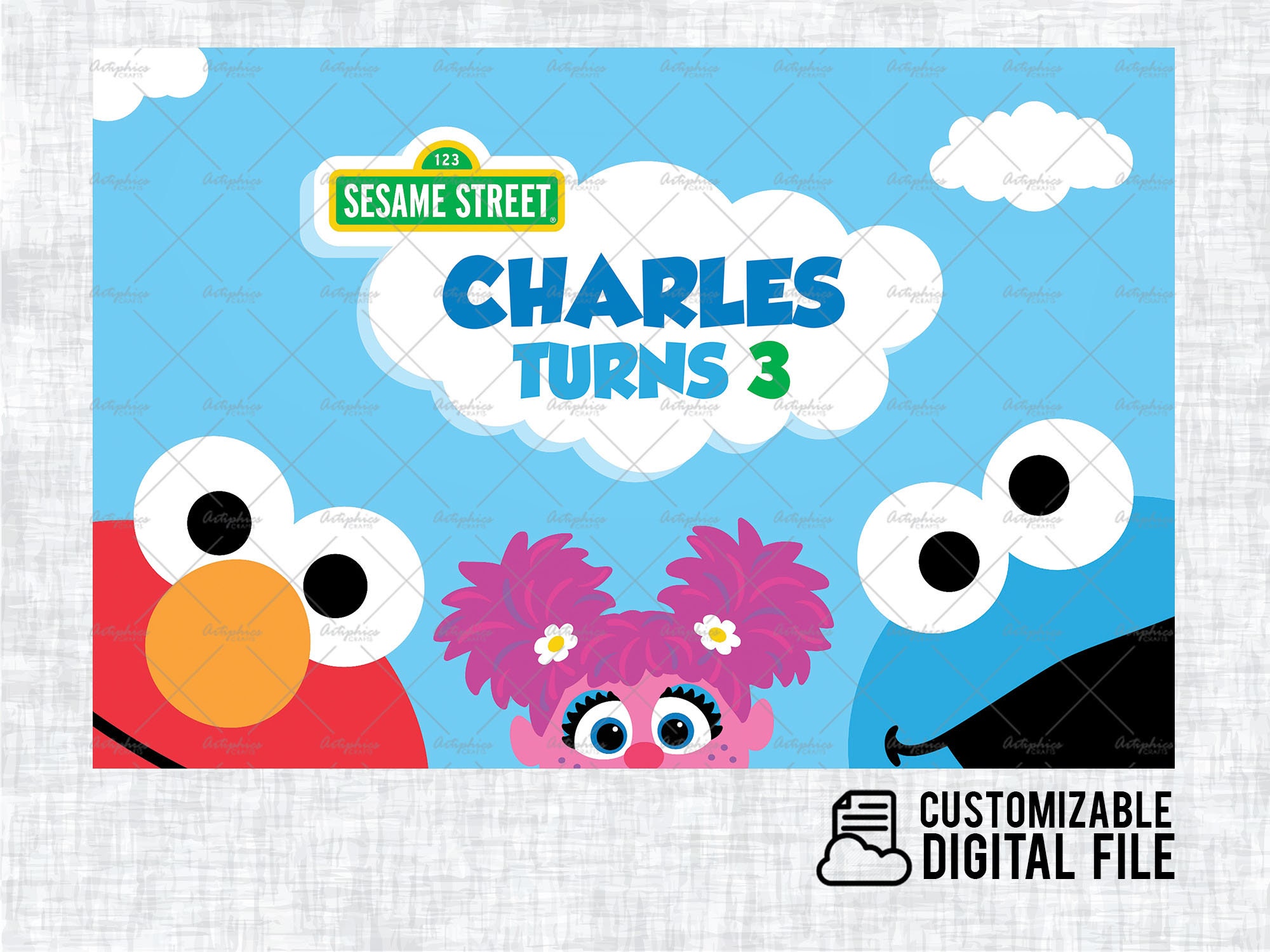 Sesame Street Birthday Banner Sesame Backdrop Birthday Etsy