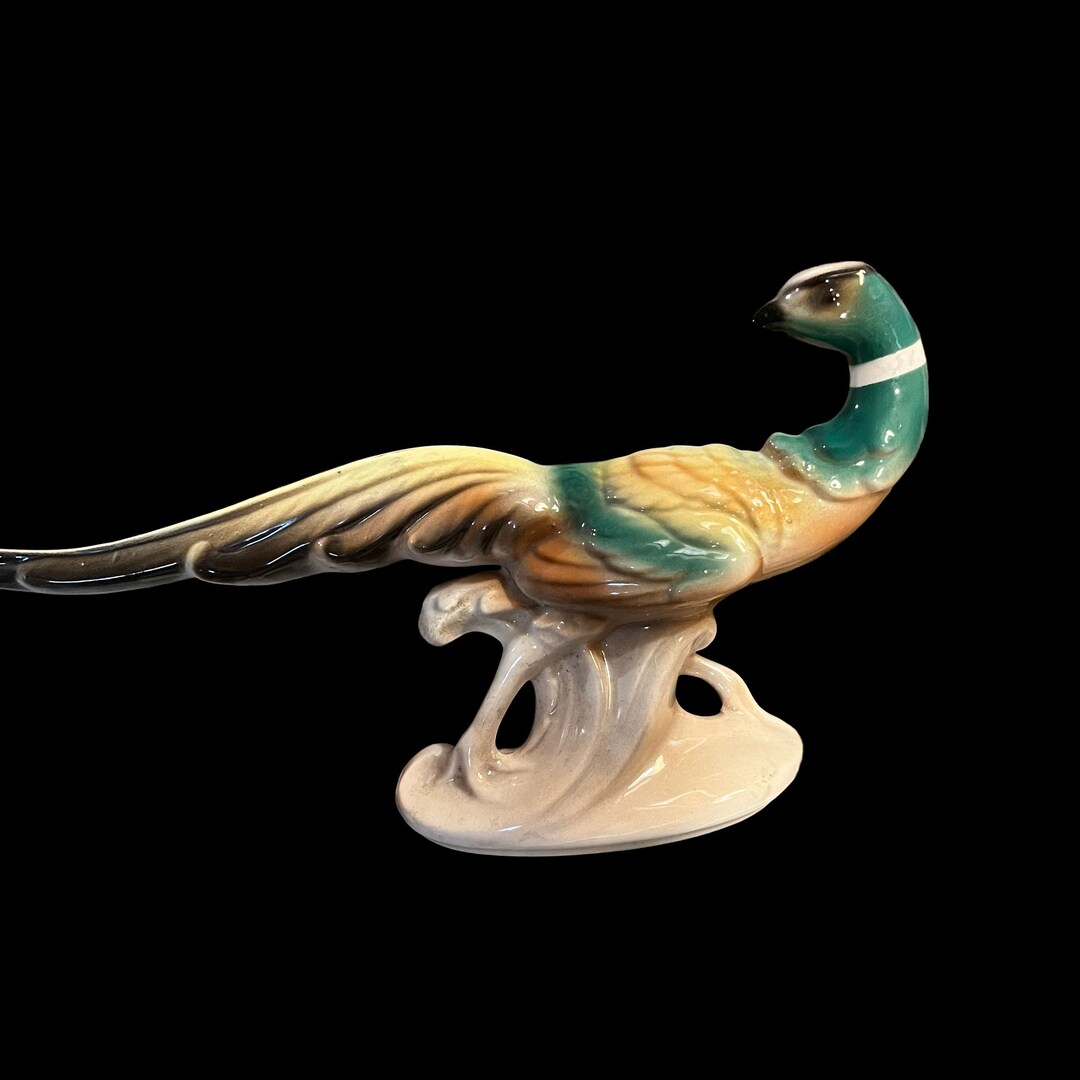 Vintage Ceramic Pheasant Figurine Statue Etsy