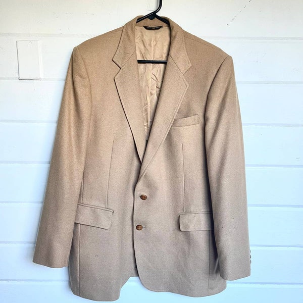 Vintsge Tailored by HAGGAR Tan Tweed Sports Coat Size 44