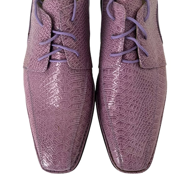Hugo Vitelli Purple Croc Men’s Shoes Size 12w