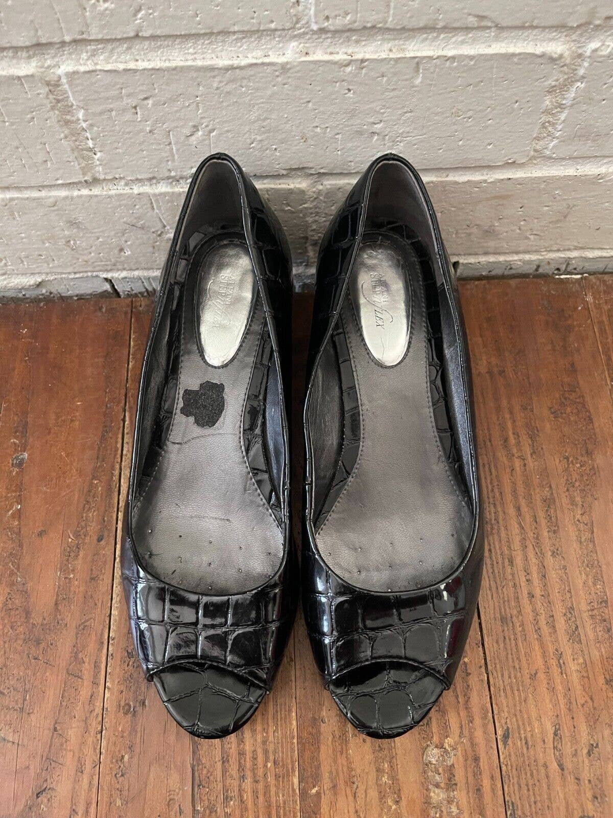 alfani step n flex black heels