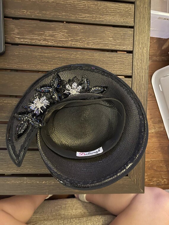 Gorgeous Black Hat By Deborah of New York Vintage 40s Deborah New York Black Hat Size S-L - Etsy Israel main image 4