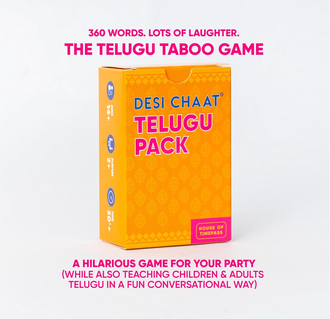 Desi Chaat Telugu Taboo Party Game L 360 Words L 90 Cards L | Party ...