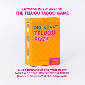 Pacchetto di giochi Desi Chaat Telugu Taboo l 360 parole l 90 carte l Tabù indiano l Gioco Diwali l Gioco sud asiatico l Gioco Desi l Gioco Telugu