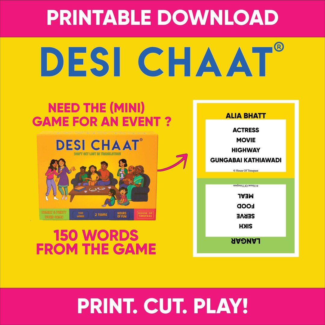 Desi Chaat Digital Version L 150 Easy Words L Indian Taboo L Diwali ...