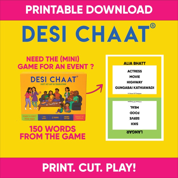 Desi Chaat Digital Version l 150 Words l Indian Taboo l Diwali Game l Eid Game l South Asian Game