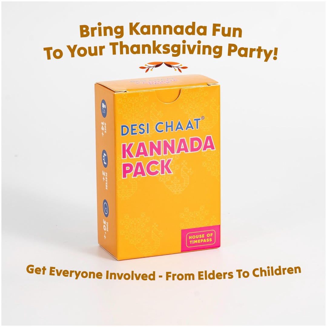 Desi Chaat Kannada Taboo Party Game L Thanksgiving Party Gift Game L ...