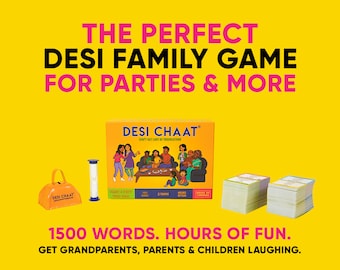 Desi Chaat Juego l Tabú indio / Desi Tabú / Juego de Bollywood l Regalo de inauguración de la casa indial Desi Regalo de Navidad