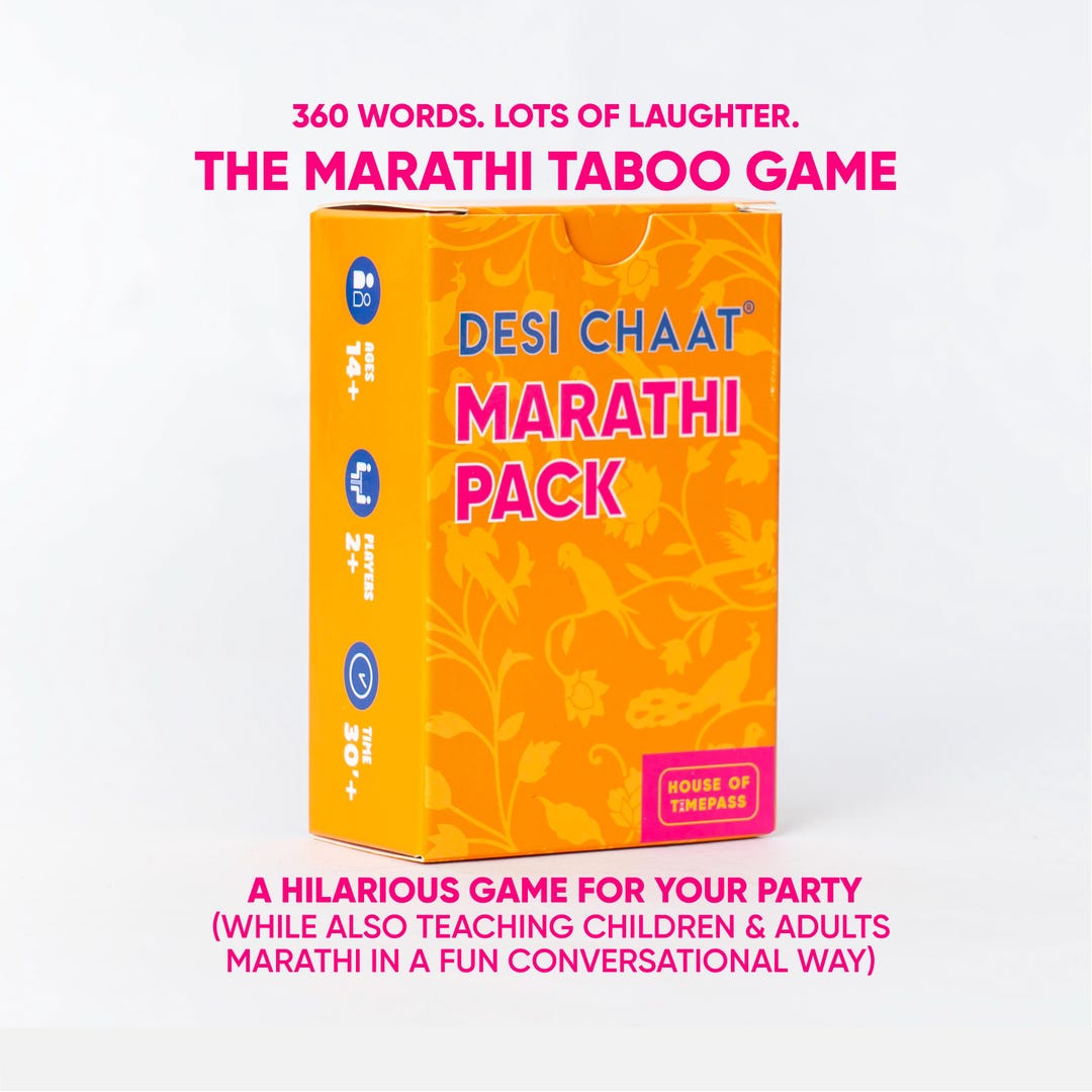 Desi Chaat Marathi Taboo Party Game L 360 Words L 90 Cards L Indian ...