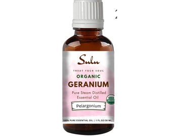 Grade Geranium Essential Oil- USDA Organic 100% Pure Potent Therapeutic Grade