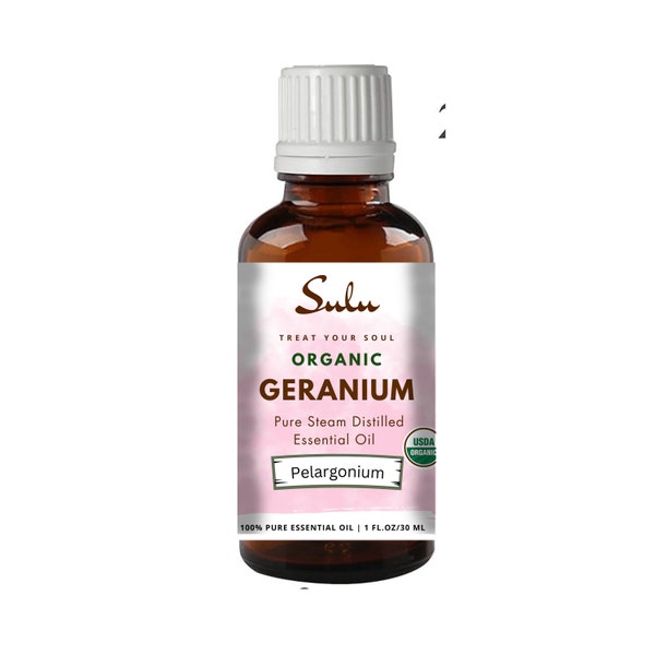 Grade Geranium Essential Oil- USDA Organic 100% Pure Potent Therapeutic Grade