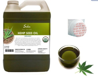 1 gallon Cold Pressed Unrefined USDA Organic Hemp seed oil 100% pure all natural