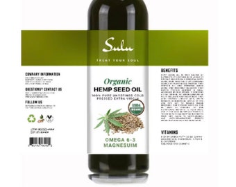 Cold Pressed Organic Hemp seed oil 100% pure all natural hemp oil  from 4 oz up to 7 lbs