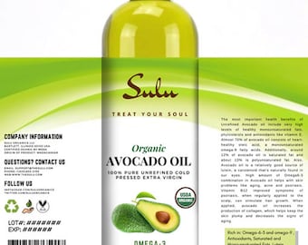 Extra Virgin Fresh Avocado Oil 100% pure high quality oil from 4 fl.oz up to 7 lbs