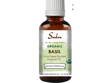 Pure Organic High Quality Therapeutic Grade Basil Essential Oil