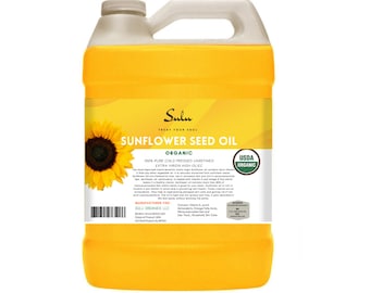Sunflower seed oil - 1 Gallon of High Oleic 100% Pure Organic  Unrefined Extra Virgin
