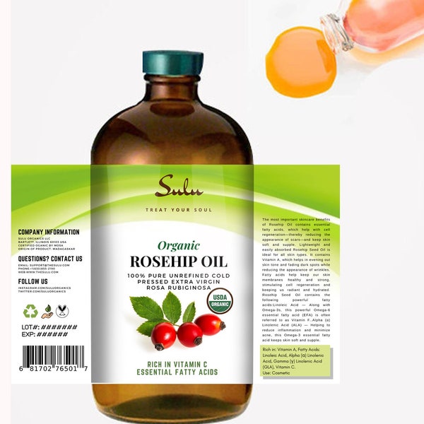 High Quality Unrefined Rosehip Oil Cold Pressed Organic Virgin Rose Hip